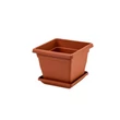 Kép 1/4 - Plastia Lotos cserépalátét 25x25 cm terrakotta