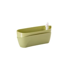 Plastia Doppio önöntöző virágláda 38cm oliva