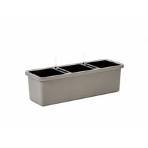 Plastia Berberis Trio önöntöző virágláda taupe