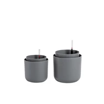 Plastia Tolita önöntöző cserép 19 cm szürke