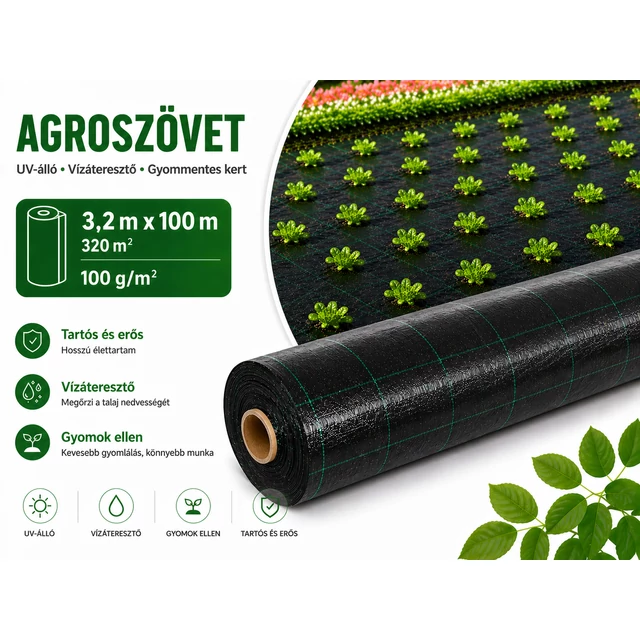 Agroszövet /EK. fekete 3,2*100 m 100 g/