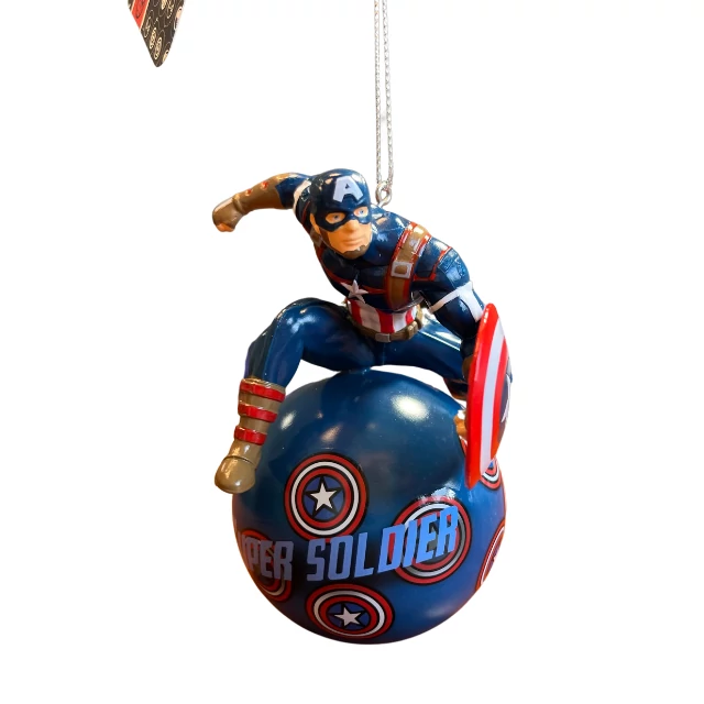 Marvel Amerika kapitány figura+gömb Karácsonyfadísz (13 cm)