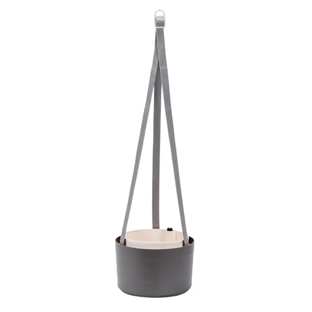 Plastia Berberis önöntözőcserép akasztóval, antracit-elefántcsont 30 cm