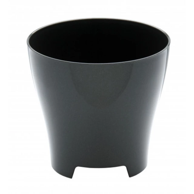 Plastia Luna kaspó 18 cm antracit