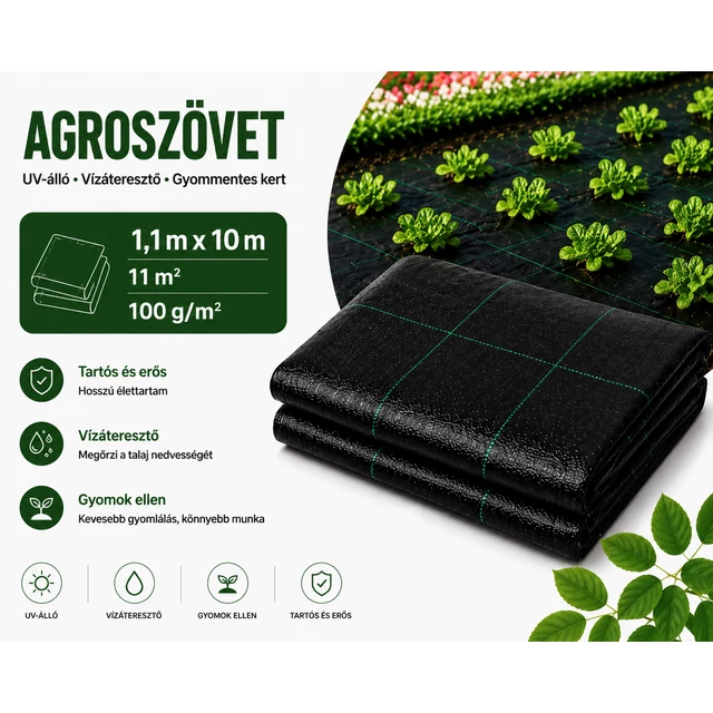Agroszövet /EK. fekete 1,1*10 m 100 g/